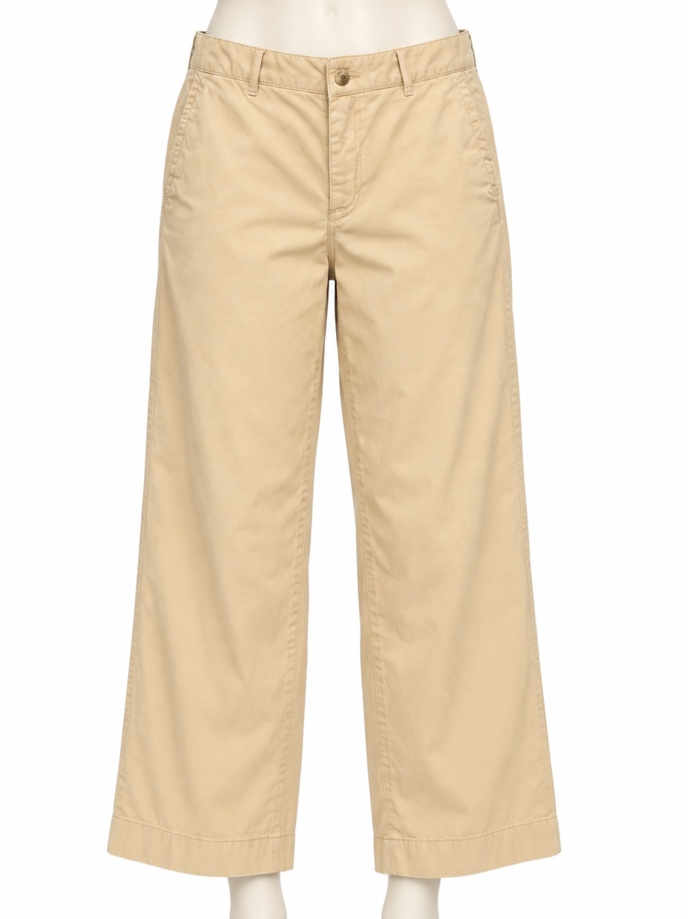 L.L.Bean Favorite Fit Cropped Chino Pants Women’s 10 Reg Khaki Tan